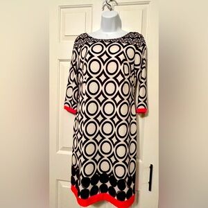 AB Studio Black and White Geometric Dress
